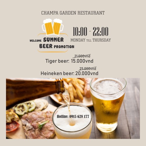  WELCOME SUMMER BEER PROMOTION 