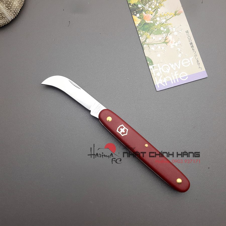 Dao Cắm Hoa Xếp Gọn Sakagen + Victorinox Lưỡi Cong cán đỏ