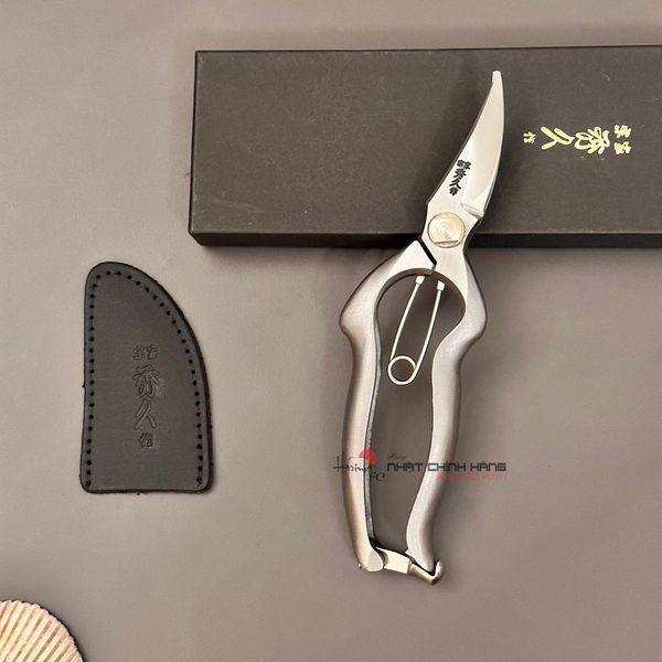 Kéo Cắt Cành, Tỉa Chi Thép Trắng Toyama Hidehisa dáng chữ P 190mm (526)