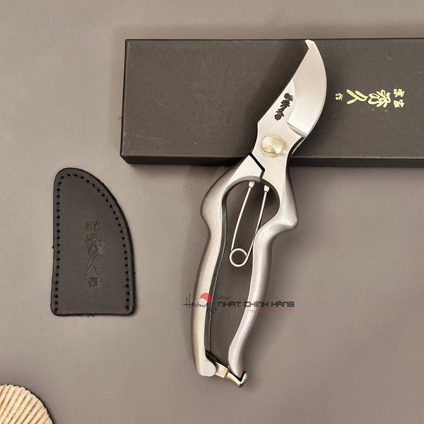 Kéo Cắt Cành Thép Trắng Toyama Hidehisa Dáng Chữ P 200mm (T513)