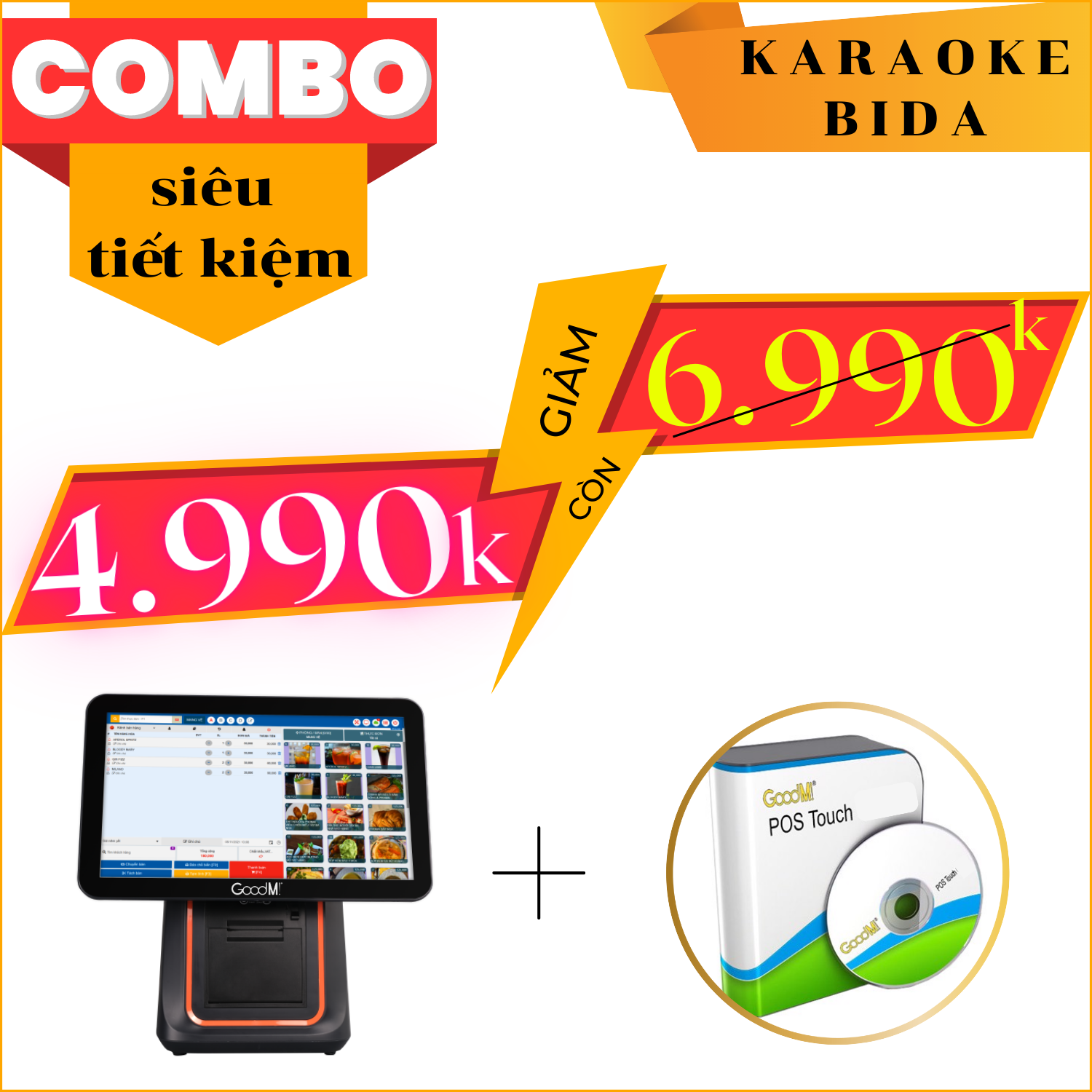  Trọn Bộ Máy Tính Tiền Karaoke - Bida [ Combo Siêu Tiết Kiệm ] 