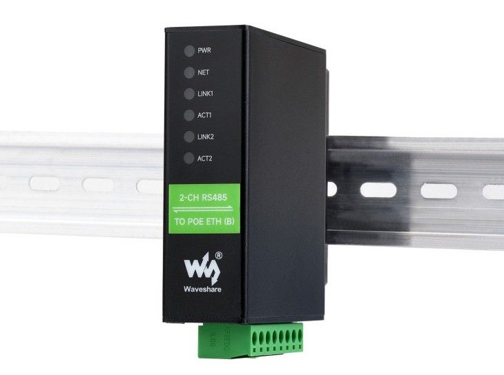 Bộ chuyển Waveshare 2-Ch RS485 To PoE Ethernet (B), TCP/IP to Serial