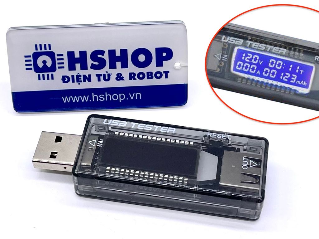 Đo kiểm tra dòng điện, điện áp đa năng USB Tester V3