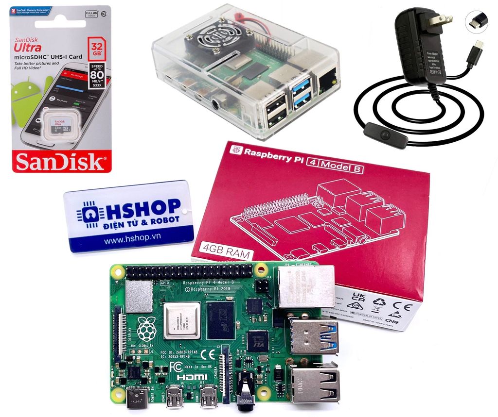 Combo Raspberry Pi 4 Model B cơ bản