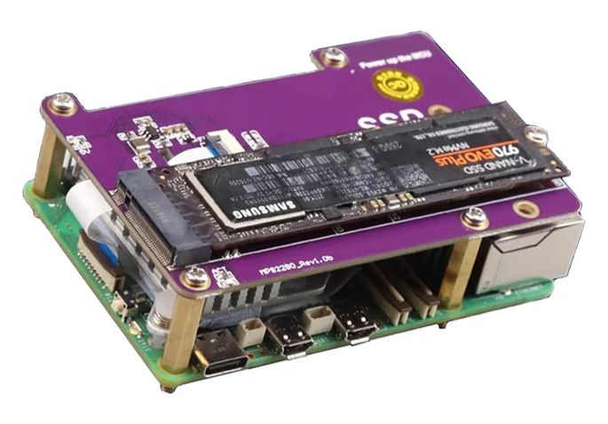 Mạch kết nối Raspberry Pi 5 PCIe to M.2 NVMe SSD supports Gen3