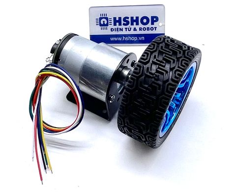 Bộ động Cơ DC Servo JGB37-520 kèm gá bắt và bánh xe V2 65mm