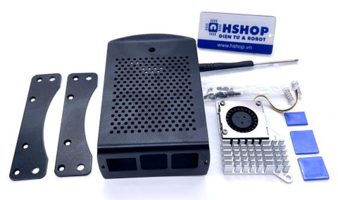 Vỏ Raspberry Pi 5 Wall Mount Metal Case with Aluminium Heatsink & PWM Fan V3