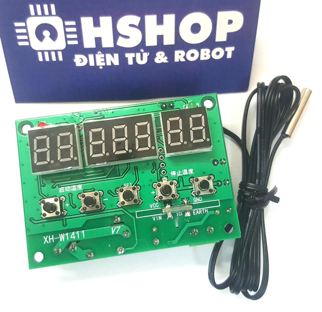 Cảm biến nhiệt độ Relay chỉnh mức 220VAC có hiển thị mức