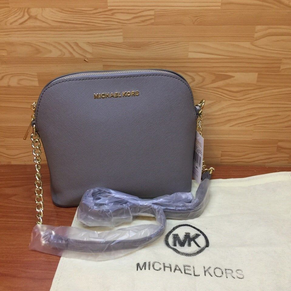 Túi xách nữ Michael Kors dây đeo xích vàng 000343 màu xám