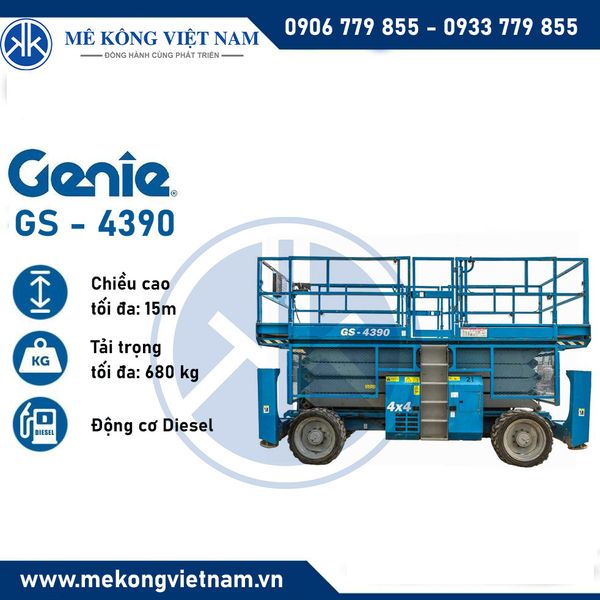 Xe nâng người cắt kéo 15m Genie GS4390RT