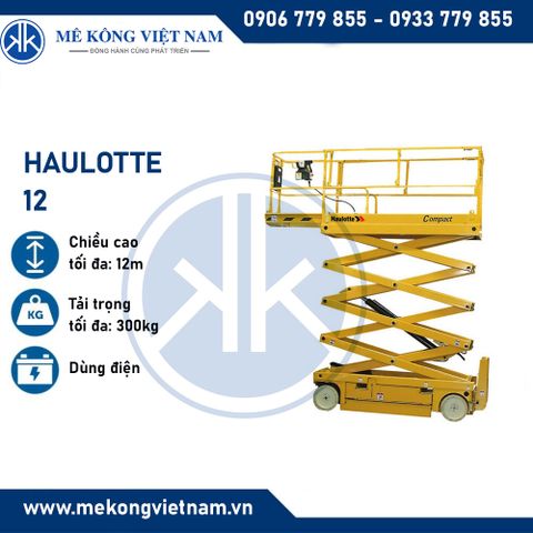 Xe nâng người cắt kéo 12m làm việc Haulotte 12