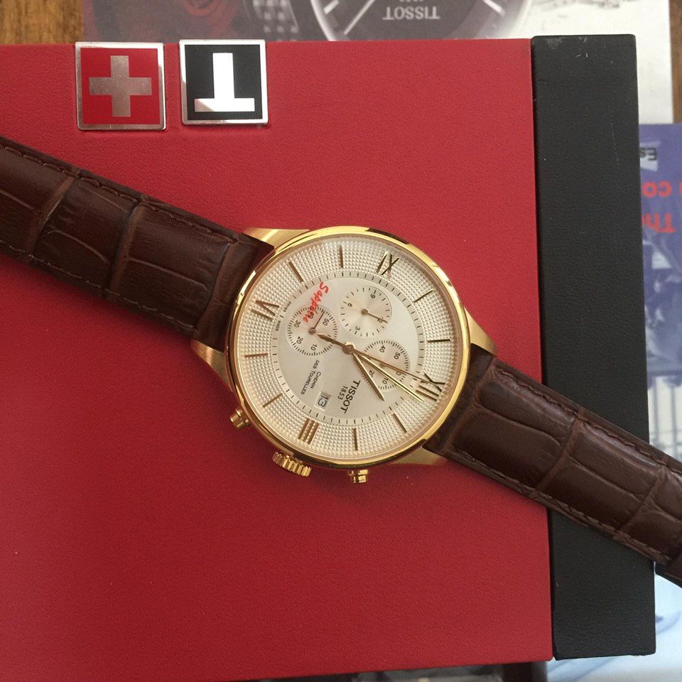 Đồng hồ nam Tissot Chronograph mạ vàng máy Quartz Nhật Bản