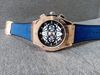 Đồng hồ Nam Hublot Geneve Blue Chronograph mạ vàng, dây xanh