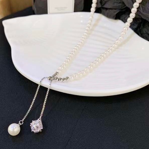 Dây Chuyền Ngắn - Choker Ngọc Trai & Pha Lê Trắng Tinh Tế (AP)