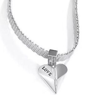 Dây Chuyền Ngắn - Trái Tim Chữ Love Pha Lê Trắng Tinh Tế (AM)