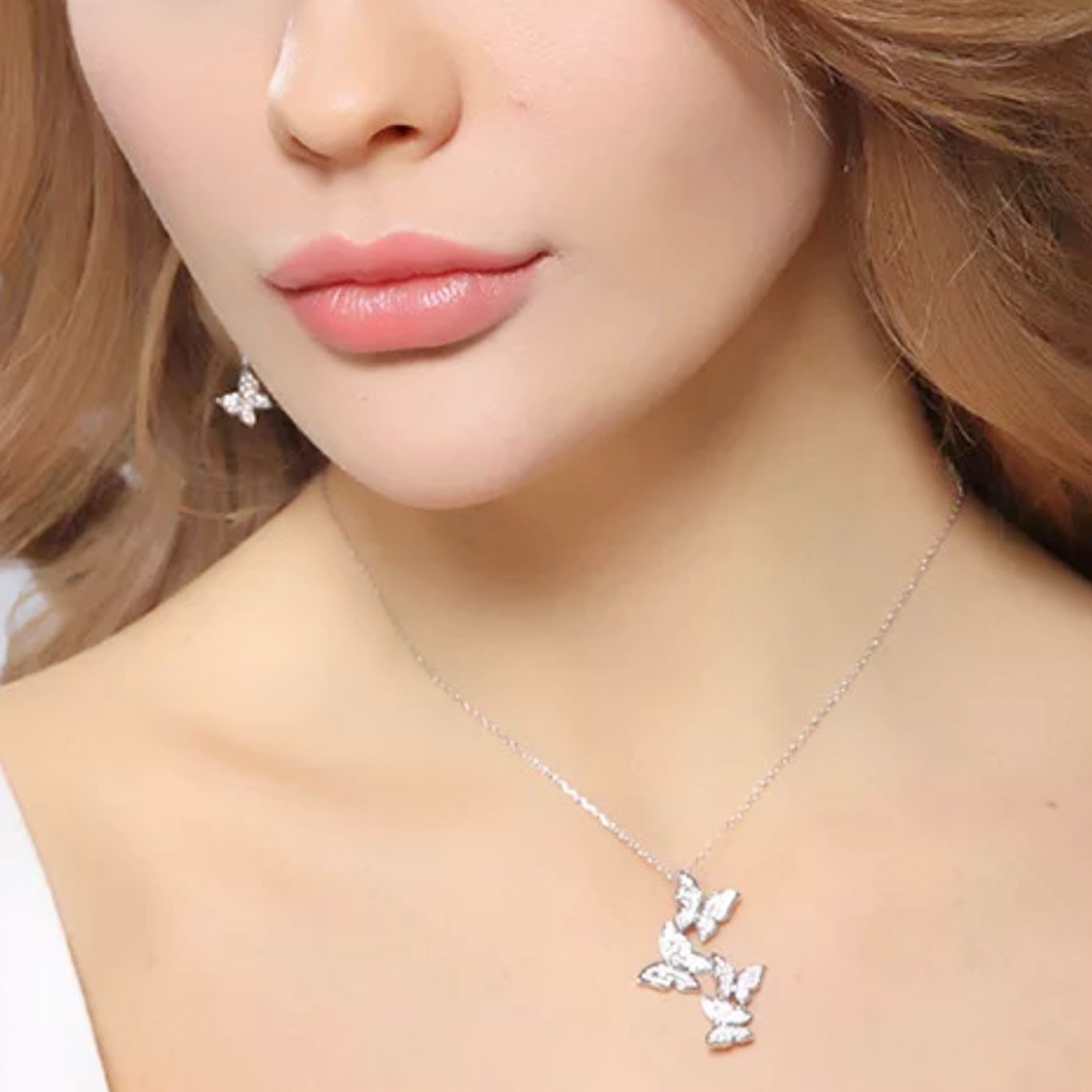 BỘ TRANG SỨC 2 ĐÔI BƯỚM XINH PHA LÊ (AA)