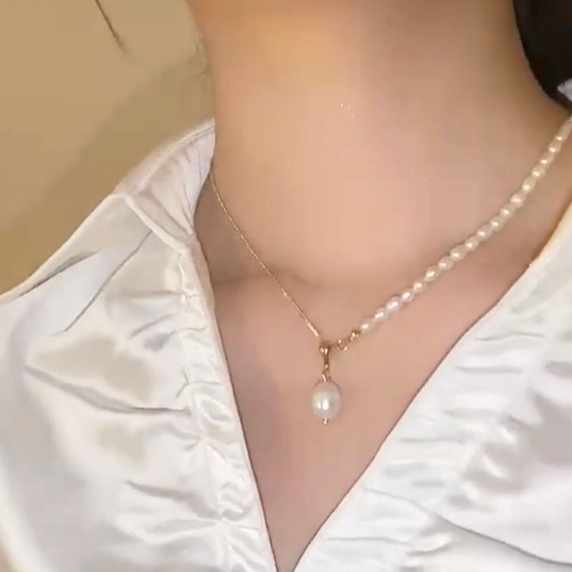 Dây Chuyền Ngắn - Chuỗi Ngọc Trai Nước Ngọt Quý Phái ( Có 2 Kiểu Đeo )