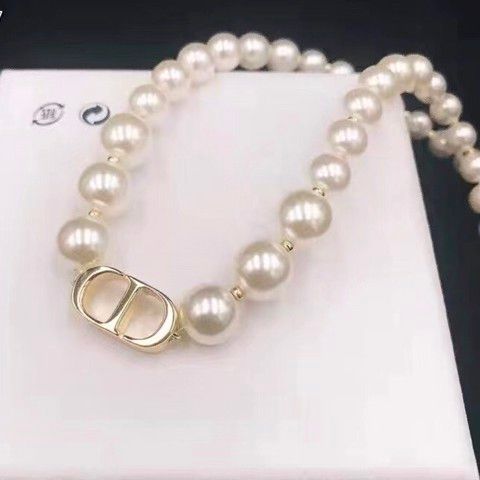 Vòng Cổ Choker Dior Màu Vàng Ngọc Trai Màu Trắng Quý Phái