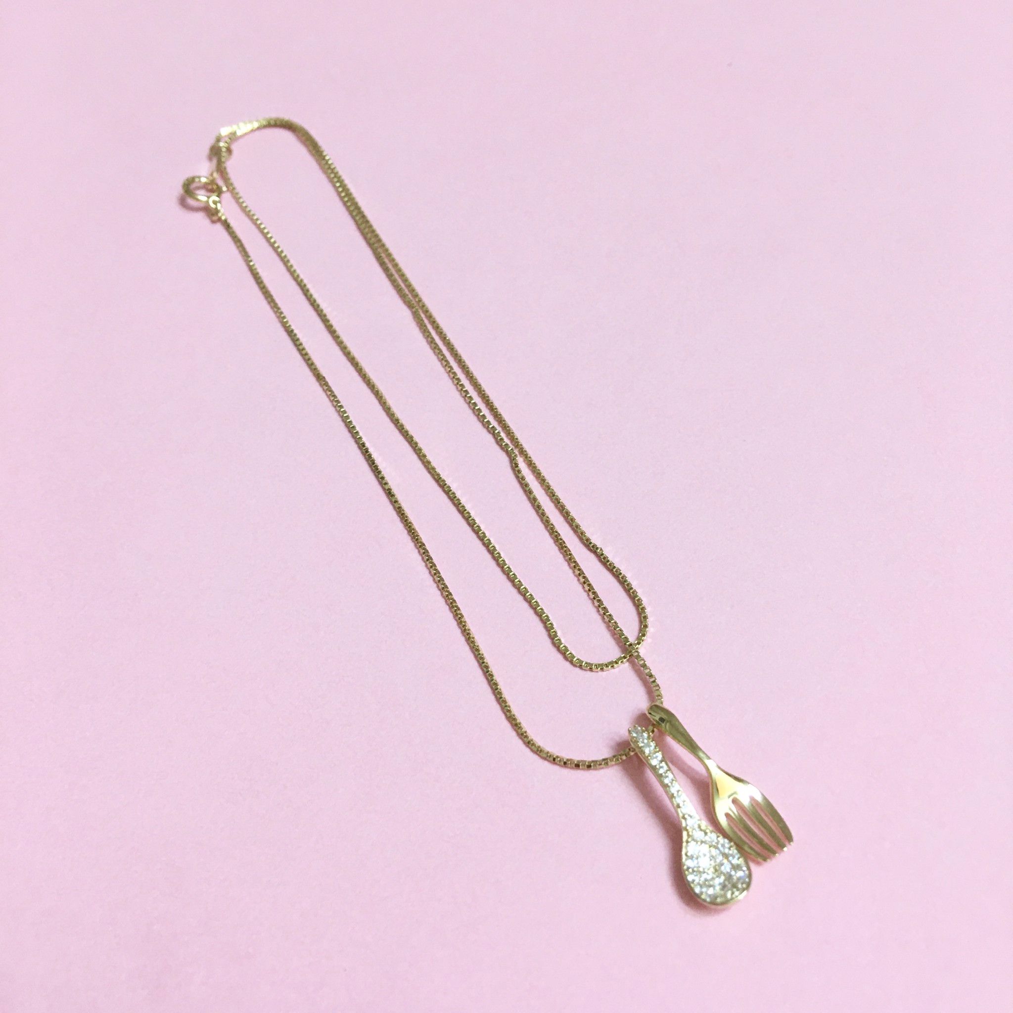 DÂY CHUYỀN BẠC CAO CẤP - CHIẾC MUỖNG NĨA VÀNG