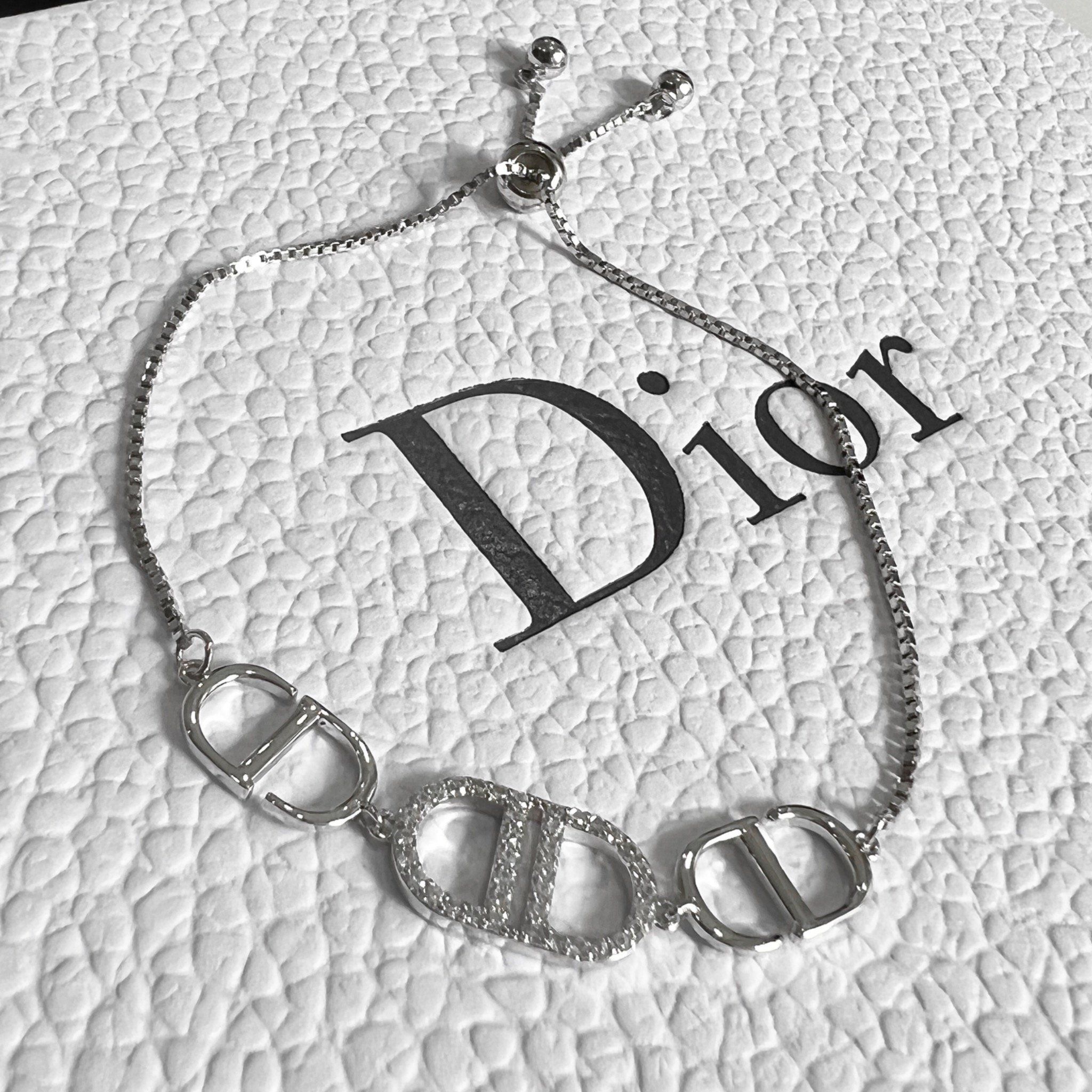 Vòng Tay Dior Dây Rút Pha Lê Trắng (AB)