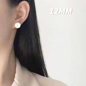 Bông Tai Bạc Cao Cấp - Dior Ngọc Trai Nước Ngọt 12mm Sang Trọng