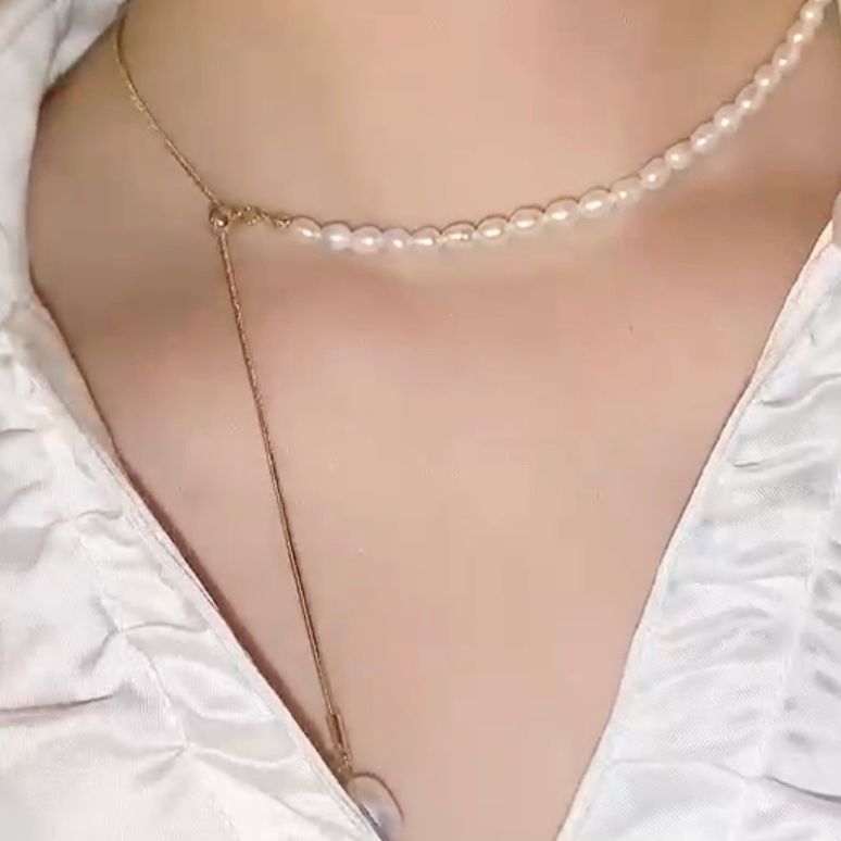 Dây Chuyền Ngắn - Chuỗi Ngọc Trai Nước Ngọt Quý Phái ( Có 2 Kiểu Đeo )