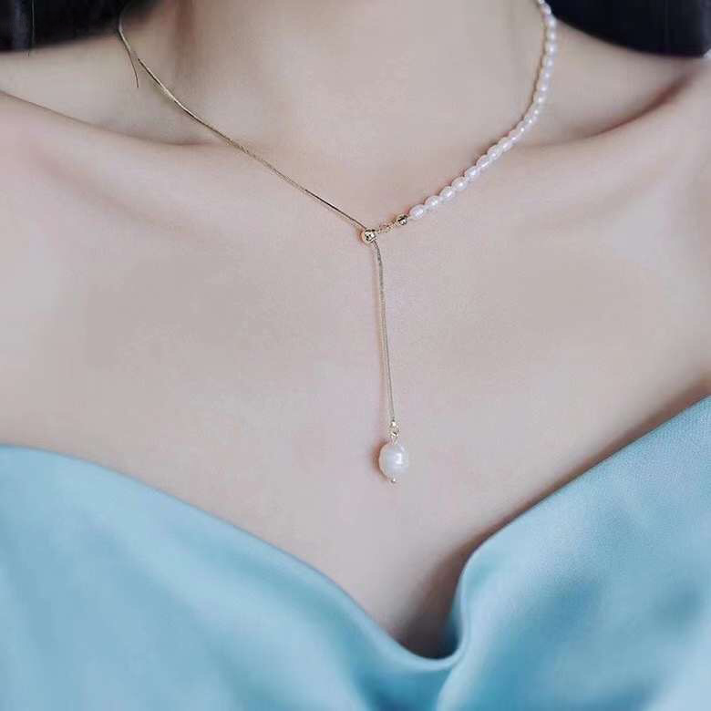 Dây Chuyền Ngắn - Chuỗi Ngọc Trai Nước Ngọt Quý Phái ( Có 2 Kiểu Đeo )