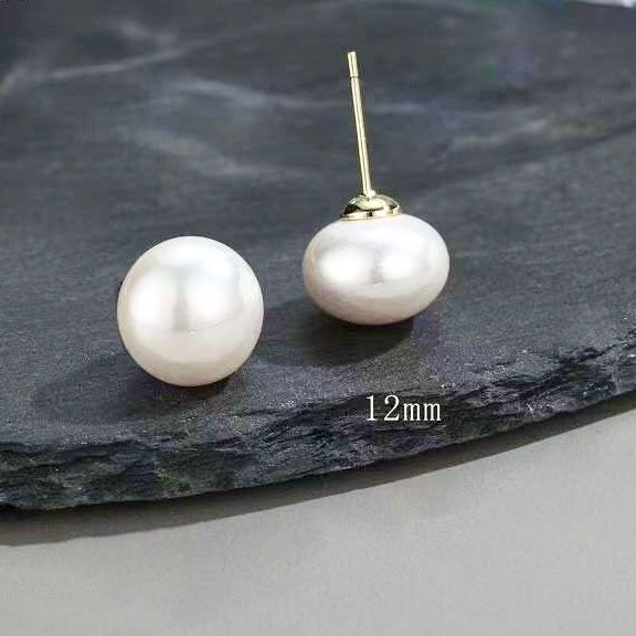 Bông Tai Bạc Cao Cấp - Dior Ngọc Trai Nước Ngọt 12mm Sang Trọng