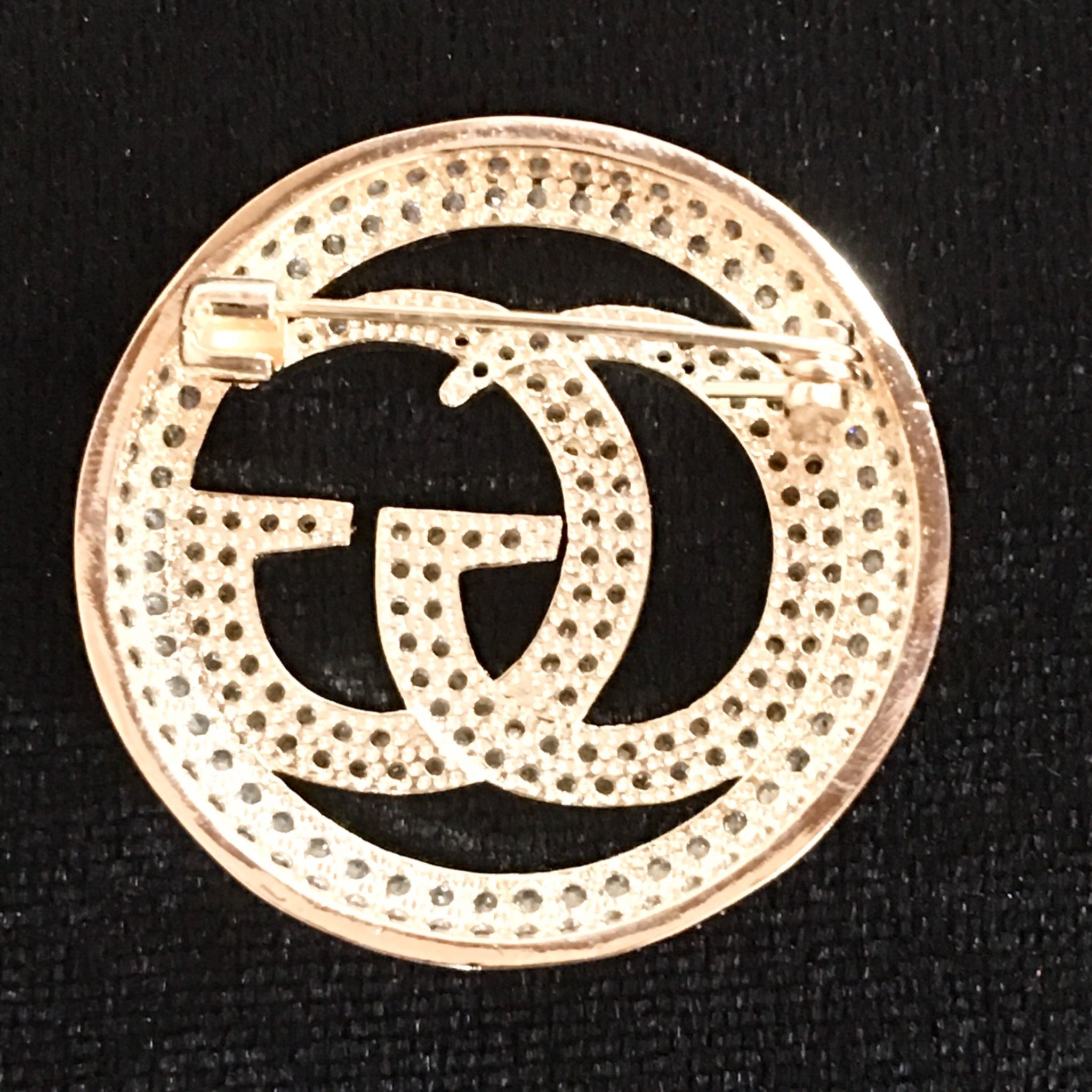 Cài Áo Nam, Nữ - Gucci Màu Vàng Hồng Pha Lê Trắng (AE)