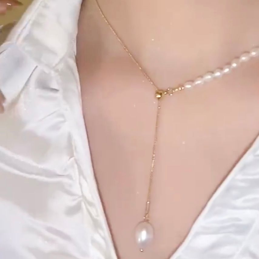 Dây Chuyền Ngắn - Chuỗi Ngọc Trai Nước Ngọt Quý Phái ( Có 2 Kiểu Đeo )