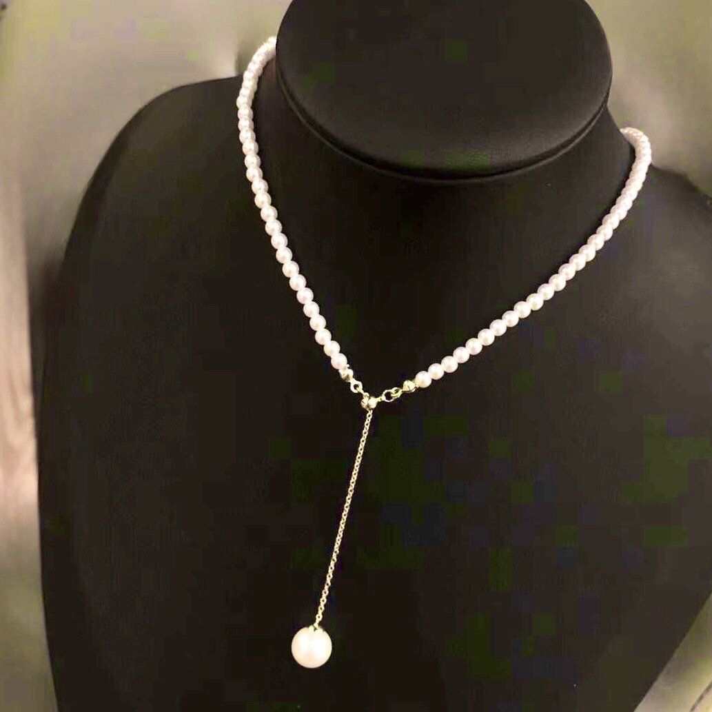 Dây Chuyền Ngắn - Choker Màu Vàng Ngọc Trai Trắng Tinh Tế (AO)