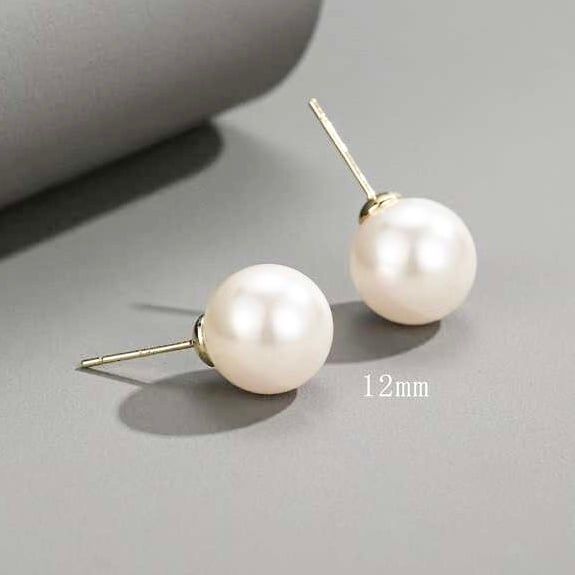 Bông Tai Bạc Cao Cấp - Dior Ngọc Trai Nước Ngọt 12mm Sang Trọng
