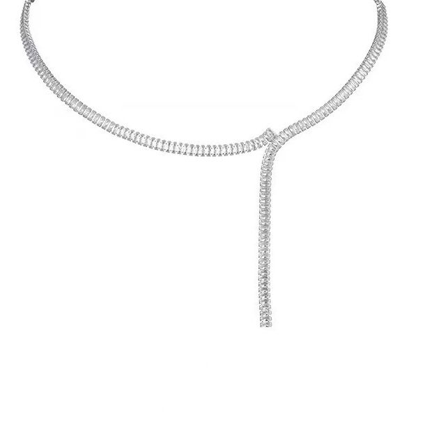 Dây Chuyền Ngắn - Choker Pha Lê Vuông Tinh Tế (AR)
