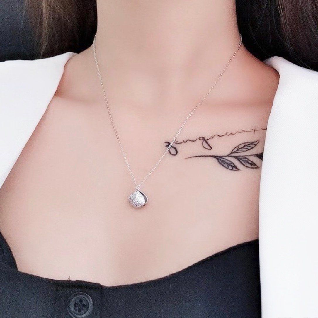Dây Chuyền Bạc Cao Cấp - Vỏ Trai Pha Lê & Ngọc Trai Thiên Nhiên