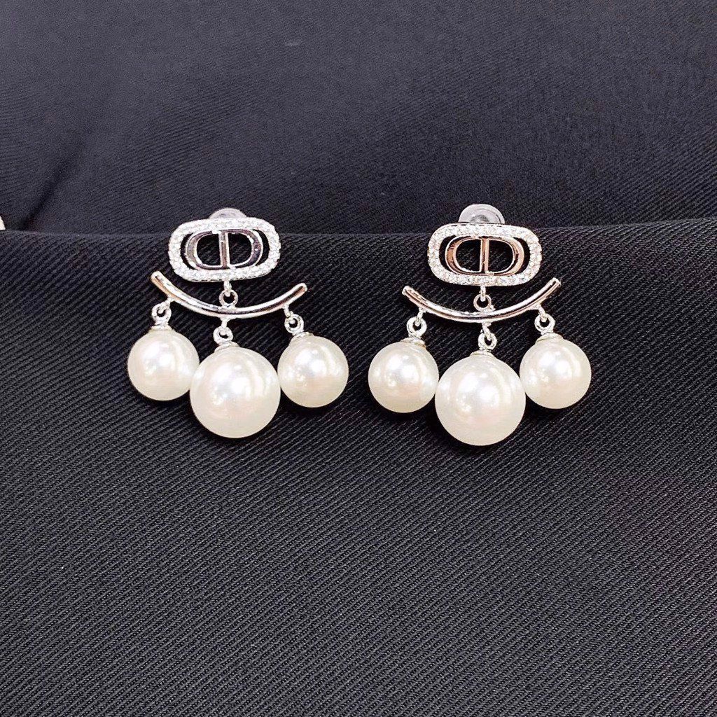 Bộ Trang Sức Di.oor Trắng - Vòng cổ Choker & Bông Tai Ngọc Trai, Pha Lê Quý Phái (AF)