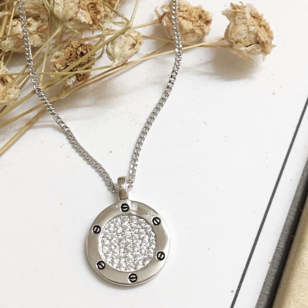 Bộ Trang Sức Bạc Cao Cấp - Cartier Ngọc Trai & Pha Lê Trắng