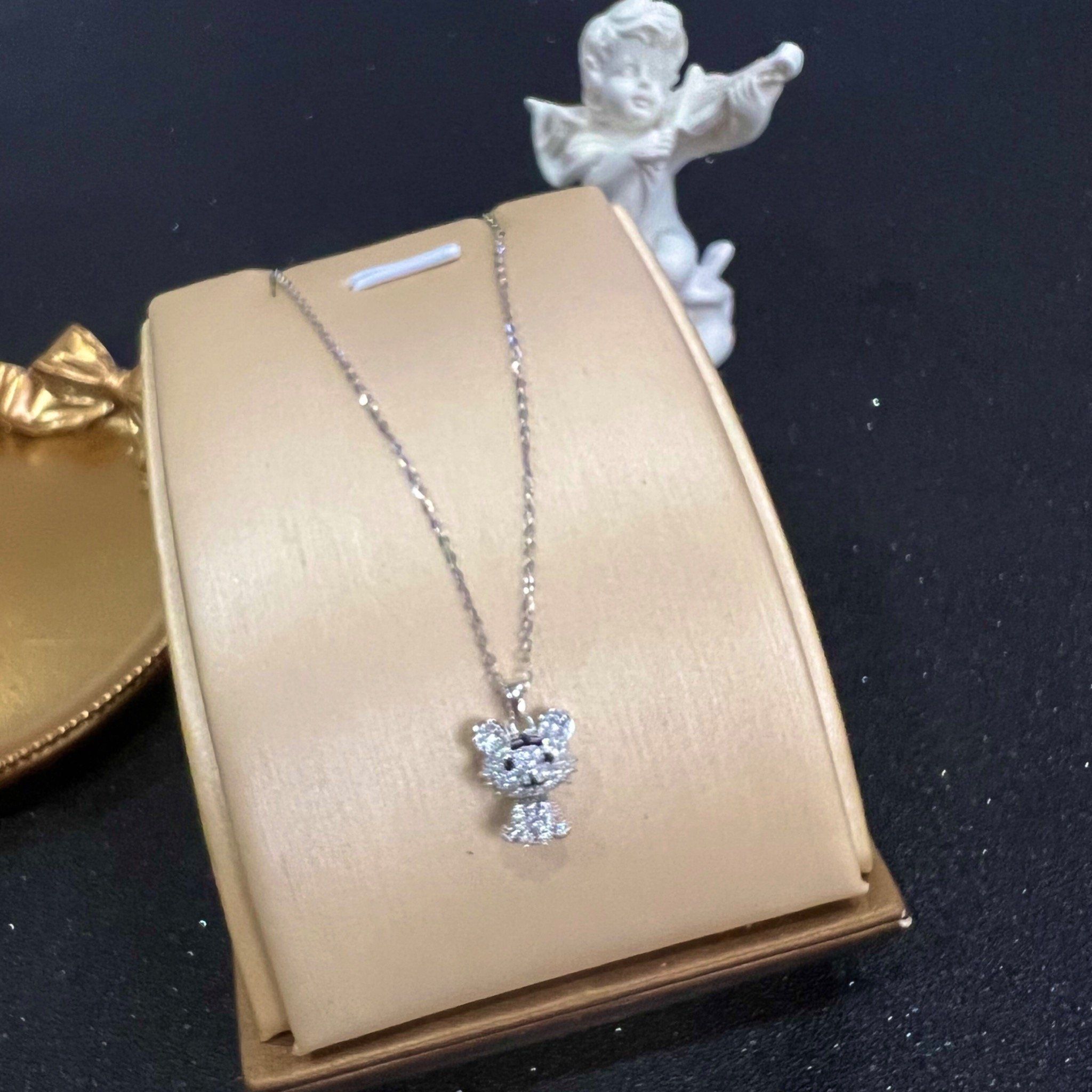 Dây Chuyền Bạc Cao Cấp - Tiểu Hổ Pha Lê Trắng Đen ( Tuổi Dần )