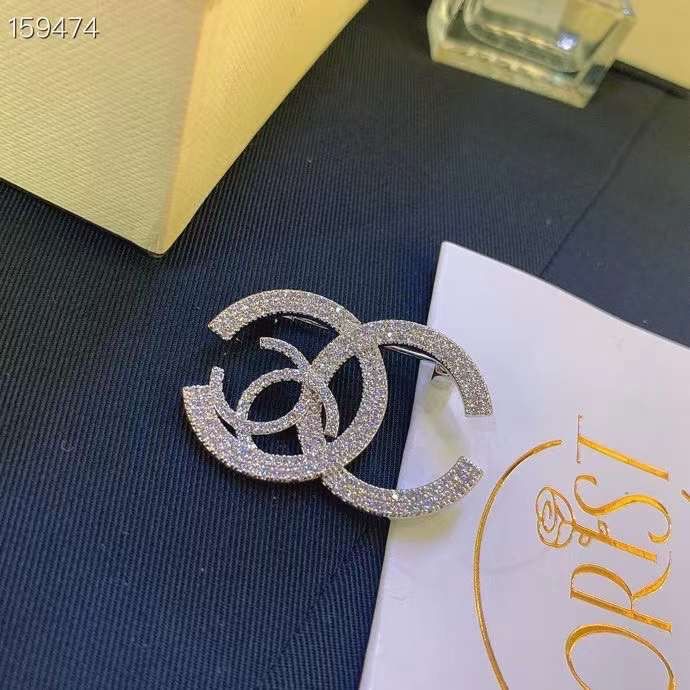 Cài Áo Nam, Nữ - Chanel Pha Lê Trắng (DD)