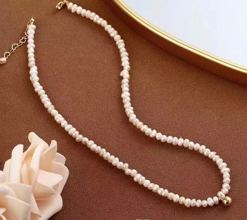 Dây Chuyền Ngắn - Choker Vàng Chuỗi Ngọc Trai Nước Ngọt Sang Trọng (AA)