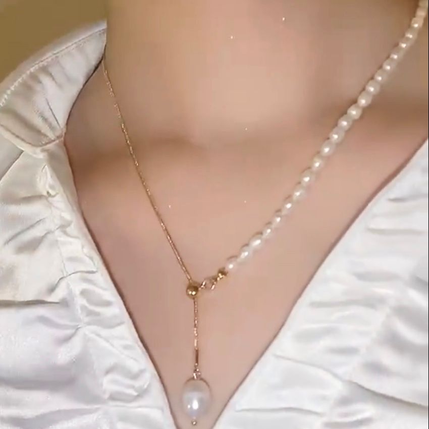 Dây Chuyền Ngắn - Chuỗi Ngọc Trai Nước Ngọt Quý Phái ( Có 2 Kiểu Đeo )