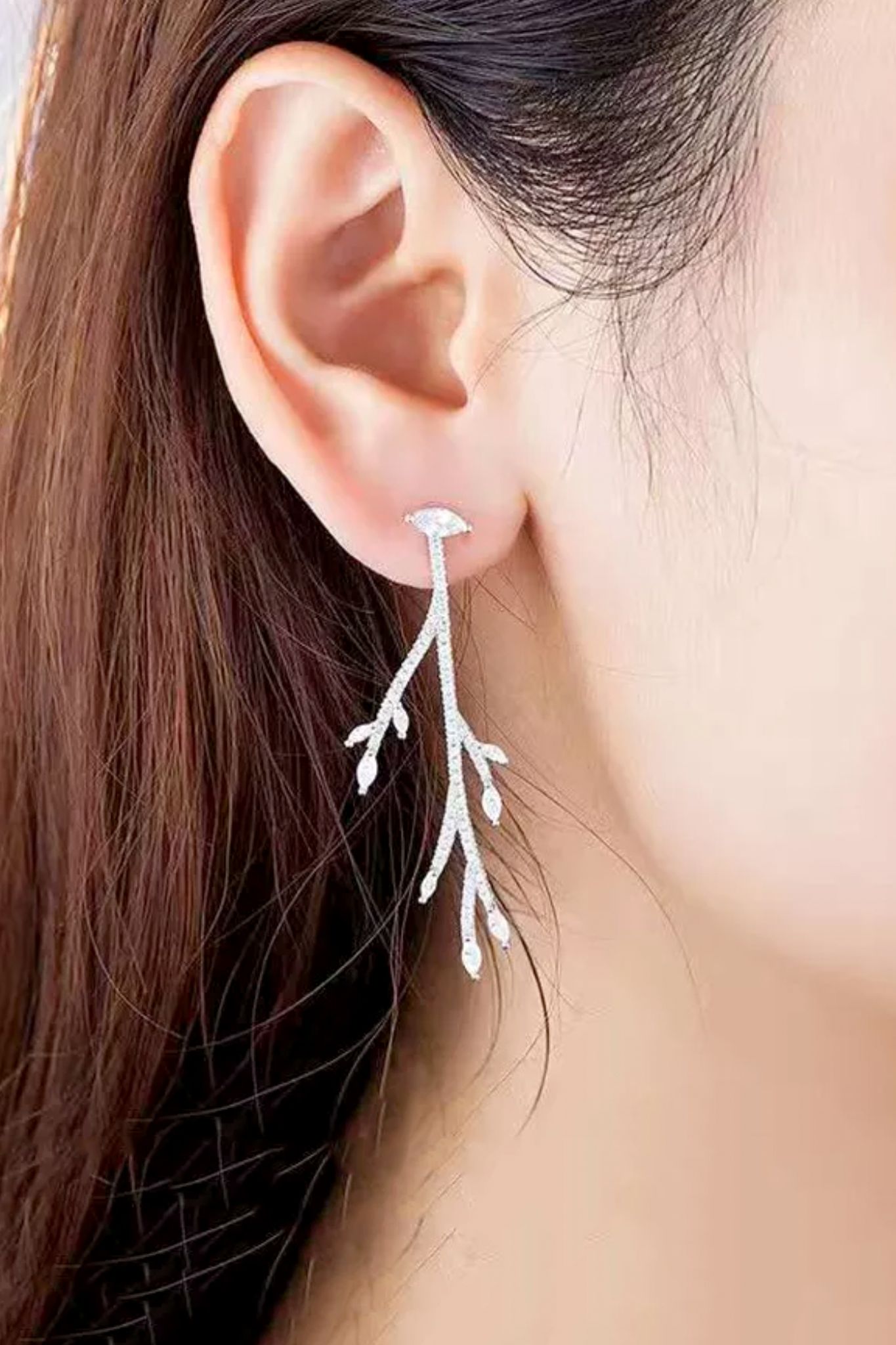 BÔNG TAI SO LE NHÁNH CÂY PHA LÊ ( 2 KIỂU ĐEO )