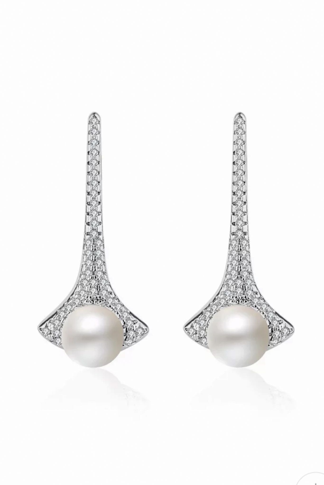 BÔNG TAI GIỌT NƯỚC PHA LÊ & HẠT NGỌC (AC)