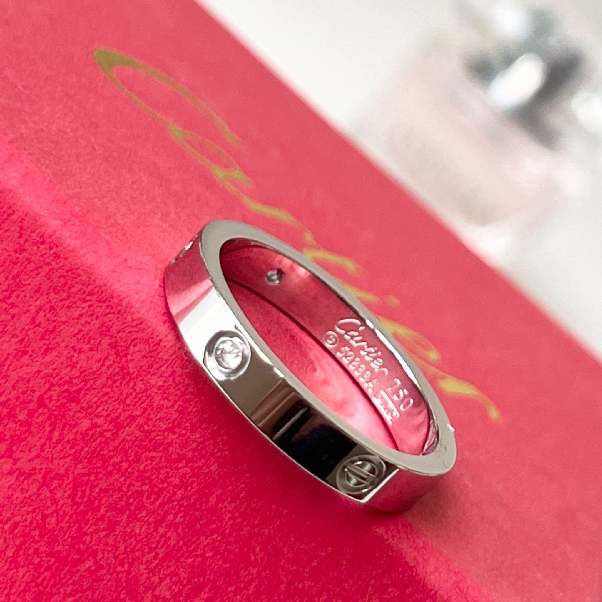Nhẫn Nam, Nữ Titan Cao Cấp - Cartier Màu Trắng Pha Lê (AE)