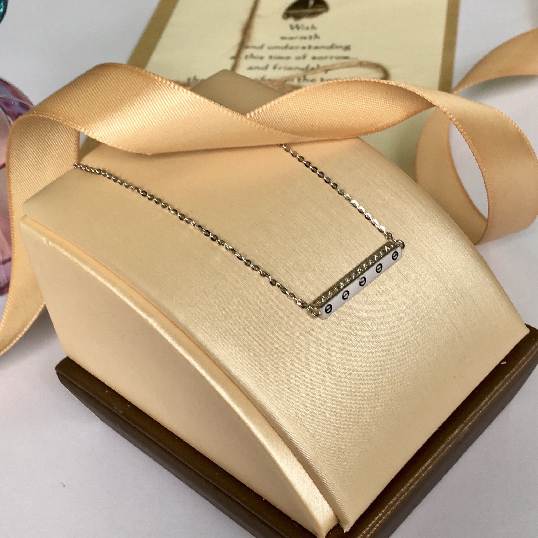 Dây Chuyền Bạc Cao Cấp - Cartier Thanh Ngang Pha Lê (AC)