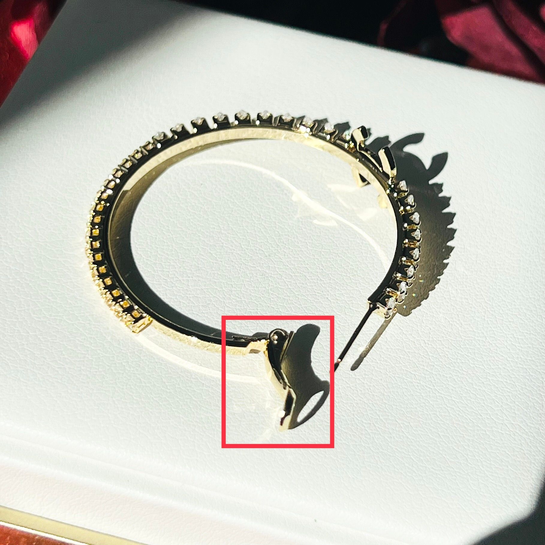 Bông Tai Khoen Tròn Cha.nnel Màu Vàng 4,3cm Pha Lê Trắng (BQ)