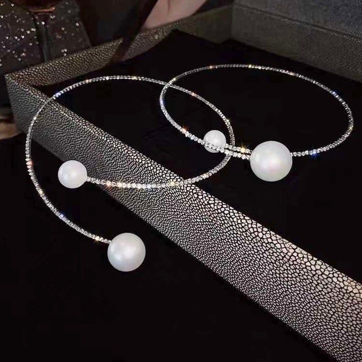 Vòng Cổ Choker Dior 2 Viên Ngọc Trai Màu Trắng Quý Phái