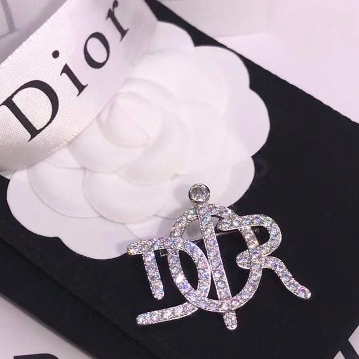 Cài Áo Nam, Nữ - Dior Màu Trắng Pha Lê (AU)