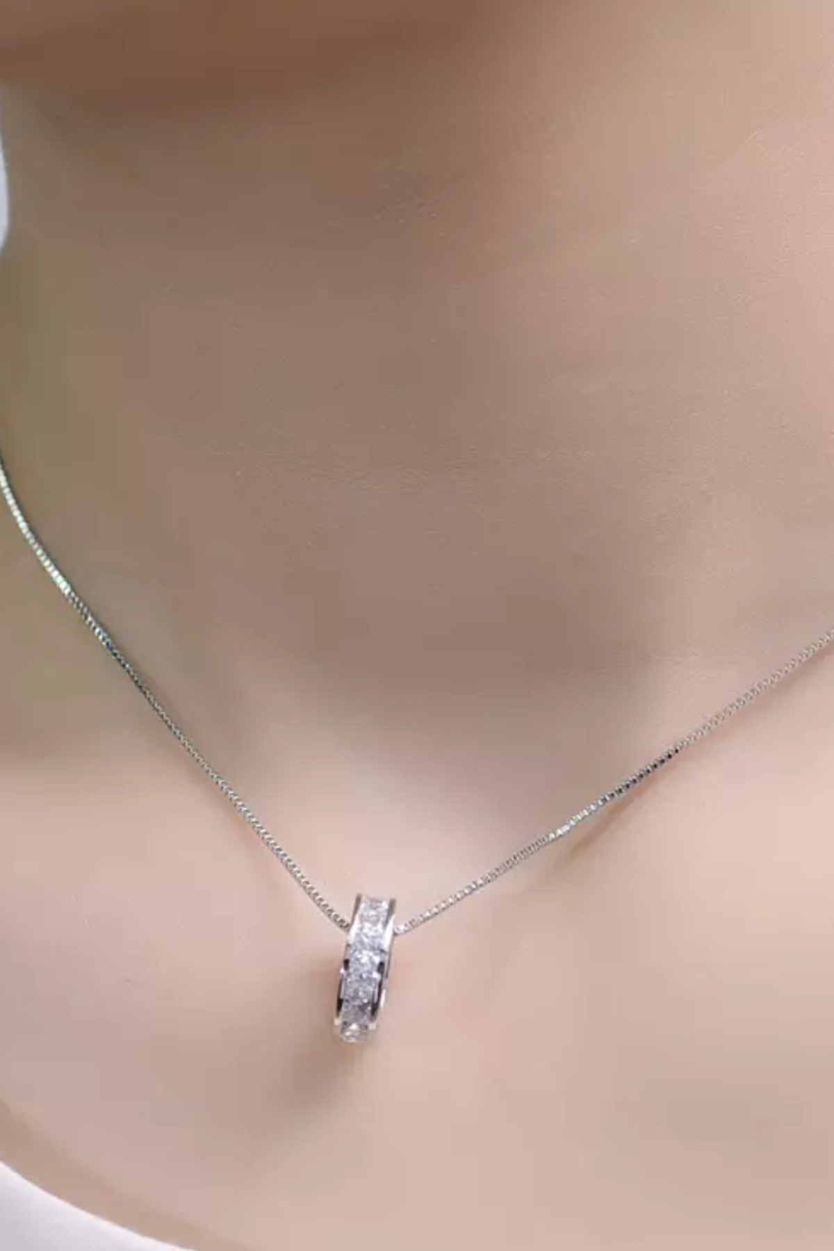 DÂY CHUYỀN BẠC CAO CẤP - VÒNG TRÒN PHA LÊ (AA)