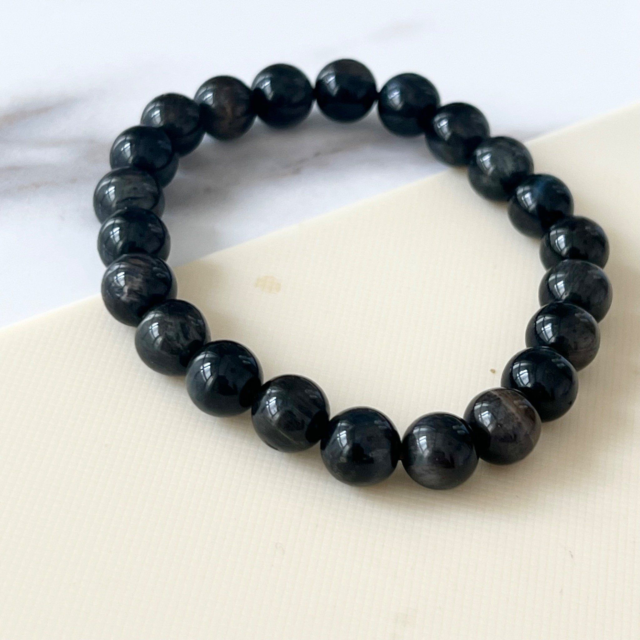 Vòng Tay Phong Thuỷ Cao Cấp - Đá Mắt Hổ Xanh Đen 10mm Tự Nhiên (AB)