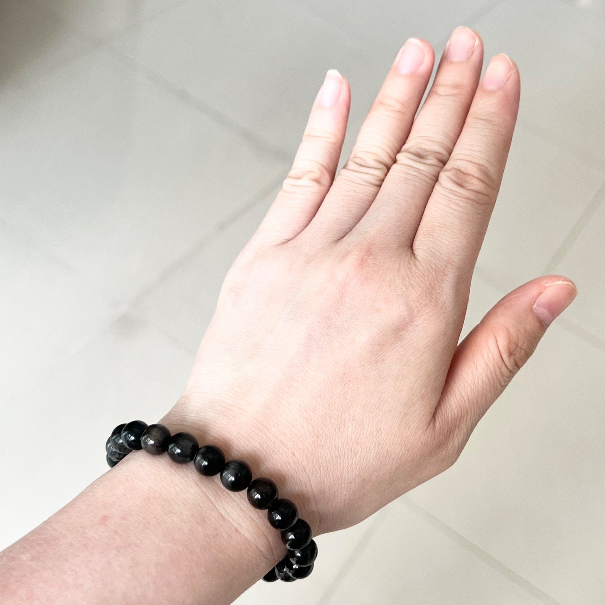 Vòng Tay Phong Thuỷ Cao Cấp - Đá Mắt Hổ Xanh Đen 8mm Tự Nhiên (AC)